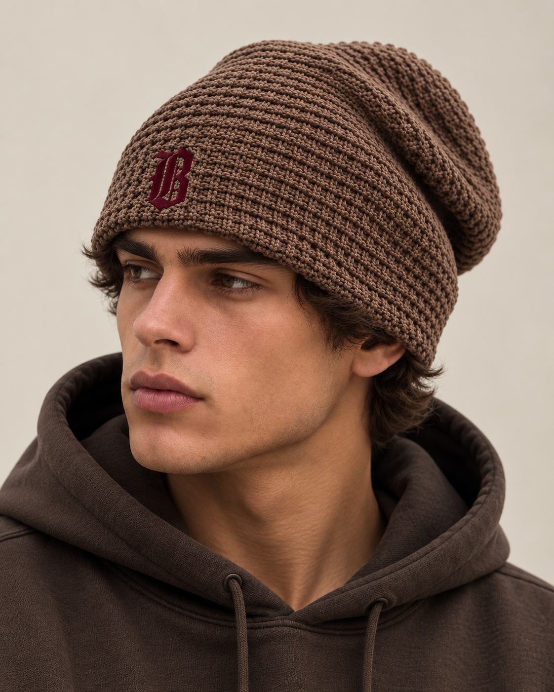 Gothic B Beanie — Brown